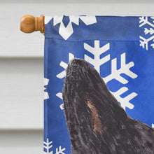 Load image into Gallery viewer, Australian Cattle Dog Winter Snowflakes Holiday Flag Canvas House Size