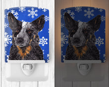 Load image into Gallery viewer, Australian Cattle Dog Winter Snowflakes Holiday Ceramic Night Light SC9396CNL