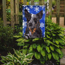 Load image into Gallery viewer, Australian Cattle Dog Winter Snowflakes Holiday Garden Flag – Decorative Outdoor Yard Flag