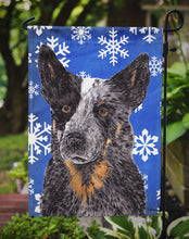 Load image into Gallery viewer, Australian Cattle Dog Winter Snowflakes Holiday Garden Flag – Decorative Outdoor Yard Flag