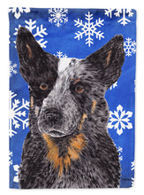 Load image into Gallery viewer, Australian Cattle Dog Winter Snowflakes Holiday Garden Flag – Decorative Outdoor Yard Flag