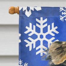 Load image into Gallery viewer, Australian Shepherd Winter Snowflakes Holiday Flag Canvas House Size