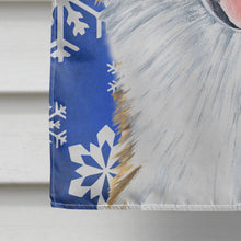 Load image into Gallery viewer, Australian Shepherd Winter Snowflakes Holiday Flag Canvas House Size