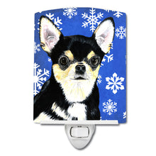 Load image into Gallery viewer, Chihuahua Winter Snowflakes Holiday Ceramic Night Light SC9399CNL