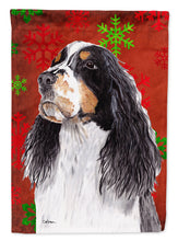 Load image into Gallery viewer, Springer Spaniel Red  Green Snowflakes Holiday Christmas Flag Canvas House Size