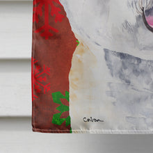 Load image into Gallery viewer, Bichon Frise Red and Green Snowflakes Holiday Christmas Flag Canvas House Size