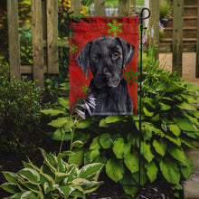Load image into Gallery viewer, Labrador Red and Green Snowflakes Holiday Christmas Garden Flag – Decorative Outdoor Yard Flag