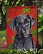 Load image into Gallery viewer, Labrador Red and Green Snowflakes Holiday Christmas Garden Flag – Decorative Outdoor Yard Flag