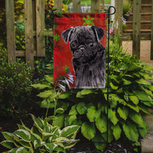 Load image into Gallery viewer, Pug Red and Green Snowflakes Holiday Christmas Garden Flag – Decorative Outdoor Yard Flag