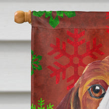 Load image into Gallery viewer, Beagle Red and Green Snowflakes Holiday Christmas Flag Canvas House Size