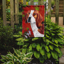 Load image into Gallery viewer, Beagle Red and Green Snowflakes Holiday Christmas Garden Flag – Decorative Outdoor Yard Flag