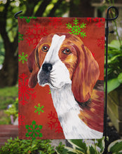 Load image into Gallery viewer, Beagle Red and Green Snowflakes Holiday Christmas Garden Flag – Decorative Outdoor Yard Flag