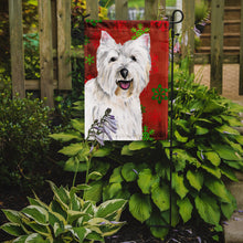 Load image into Gallery viewer, Westie Red and Green Snowflakes Holiday Christmas Garden Flag – Decorative Outdoor Yard Flag