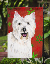 Load image into Gallery viewer, Westie Red and Green Snowflakes Holiday Christmas Garden Flag – Decorative Outdoor Yard Flag
