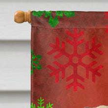 Load image into Gallery viewer, Pug Red and Green Snowflakes Holiday Christmas Flag Canvas House Size