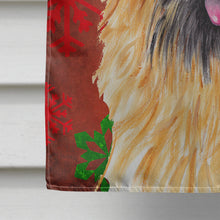 Load image into Gallery viewer, Cairn Terrier Red and Green Snowflakes Holiday Christmas Flag Canvas House Size