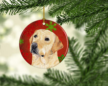 Load image into Gallery viewer, Labrador Red Snowflakes Holiday Christmas Ornament - Round Ceramic Ornament – Artist-Designed Keepsake Decoration SC9416