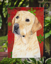 Load image into Gallery viewer, Labrador Red and Green Snowflakes Holiday Christmas Garden Flag – Decorative Outdoor Yard Flag