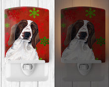 Load image into Gallery viewer, Welsh Springer Spaniel Red  Green Snowflakes Holiday Christmas Ceramic Night Light SC9420CNL