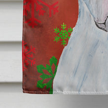 Load image into Gallery viewer, Pit Bull Red and Green Snowflakes Holiday Christmas Flag Canvas House Size