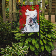 Load image into Gallery viewer, Pit Bull Red and Green Snowflakes Holiday Christmas Garden Flag – Decorative Outdoor Yard Flag