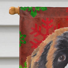 Load image into Gallery viewer, Saint Bernard Red and Green Snowflakes Holiday Christmas Flag Canvas House Size