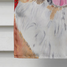 Load image into Gallery viewer, Saint Bernard Red and Green Snowflakes Holiday Christmas Flag Canvas House Size
