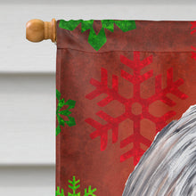 Load image into Gallery viewer, Shih Tzu Red and Green Snowflakes Holiday Christmas Flag Canvas House Size