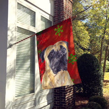 Load image into Gallery viewer, Mastiff Red and Green Snowflakes Holiday Christmas Flag Canvas House Size