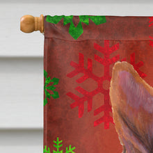 Load image into Gallery viewer, Basenji Red and Green Snowflakes Holiday Christmas Flag Canvas House Size