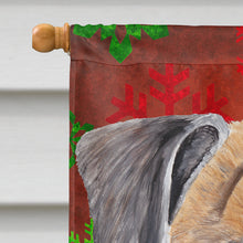 Load image into Gallery viewer, Boxer Red and Green Snowflakes Holiday Christmas Flag Canvas House Size