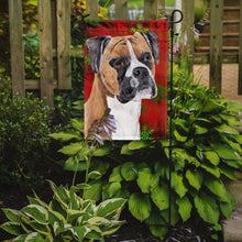 Load image into Gallery viewer, Boxer Red and Green Snowflakes Holiday Christmas Garden Flag – Decorative Outdoor Yard Flag