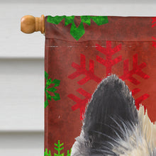 Load image into Gallery viewer, Belgian Tervuren Red  Green Snowflakes Holiday Christmas Flag Canvas House Size