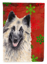 Load image into Gallery viewer, Belgian Tervuren Red and Green Snowflakes Holiday Christmas Garden Flag – Decorative Outdoor Yard Flag
