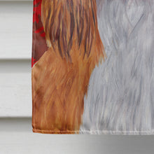 Load image into Gallery viewer, Cavalier Spaniel Red  Green Snowflakes Holiday Christmas Flag Canvas House Size