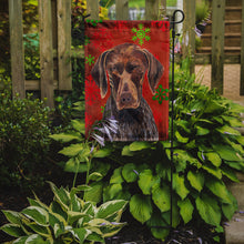 Load image into Gallery viewer, German Shorthaired Pointer Red  Snowflakes Holiday Christmas Garden Flag – Decorative Outdoor Yard Flag