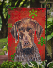 Load image into Gallery viewer, German Shorthaired Pointer Red  Snowflakes Holiday Christmas Garden Flag – Decorative Outdoor Yard Flag