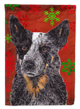 Load image into Gallery viewer, Australian Cattle Dog Red Green Snowflakes Holiday Christmas Flag  House Size