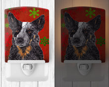 Load image into Gallery viewer, Australian Cattle Dog Red Green Snowflakes Christmas Ceramic Night Light SC9436CNL
