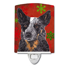 Load image into Gallery viewer, Australian Cattle Dog Red Green Snowflakes Christmas Ceramic Night Light SC9436CNL