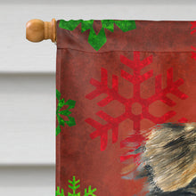 Load image into Gallery viewer, Australian Shepherd Red and Green Snowflakes Holiday Christmas Flag  House Size