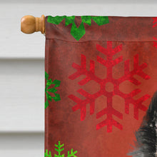 Load image into Gallery viewer, Belgian Sheepdog Red  Green Snowflakes Holiday Christmas Flag Canvas House Size