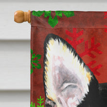 Load image into Gallery viewer, Chihuahua Red and Green Snowflakes Holiday Christmas Flag Canvas House Size