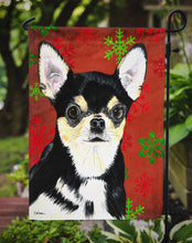 Load image into Gallery viewer, Chihuahua Red and Green Snowflakes Holiday Christmas Garden Flag – Decorative Outdoor Yard Flag