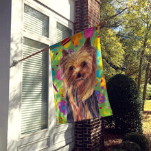 Load image into Gallery viewer, Yorkie Easter Eggtravaganza Flag Canvas House Size