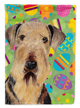 Load image into Gallery viewer, Airedale Easter Eggtravaganza Flag Canvas House Size