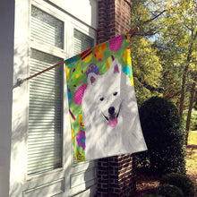 Load image into Gallery viewer, American Eskimo Easter Eggtravaganza Flag Canvas House Size