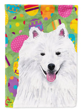 Load image into Gallery viewer, American Eskimo Easter Eggtravaganza Flag Canvas House Size