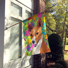 Load image into Gallery viewer, Basenji Easter Eggtravaganza Flag Canvas House Size