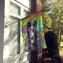 Load image into Gallery viewer, Belgian Sheepdog Easter Eggtravaganza Flag Canvas House Size